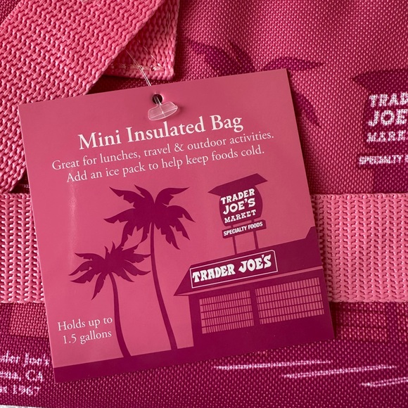 NWT Trader Joe’s Pink and Blue Mini Insulated Tote Bags - Picture 5 of 6